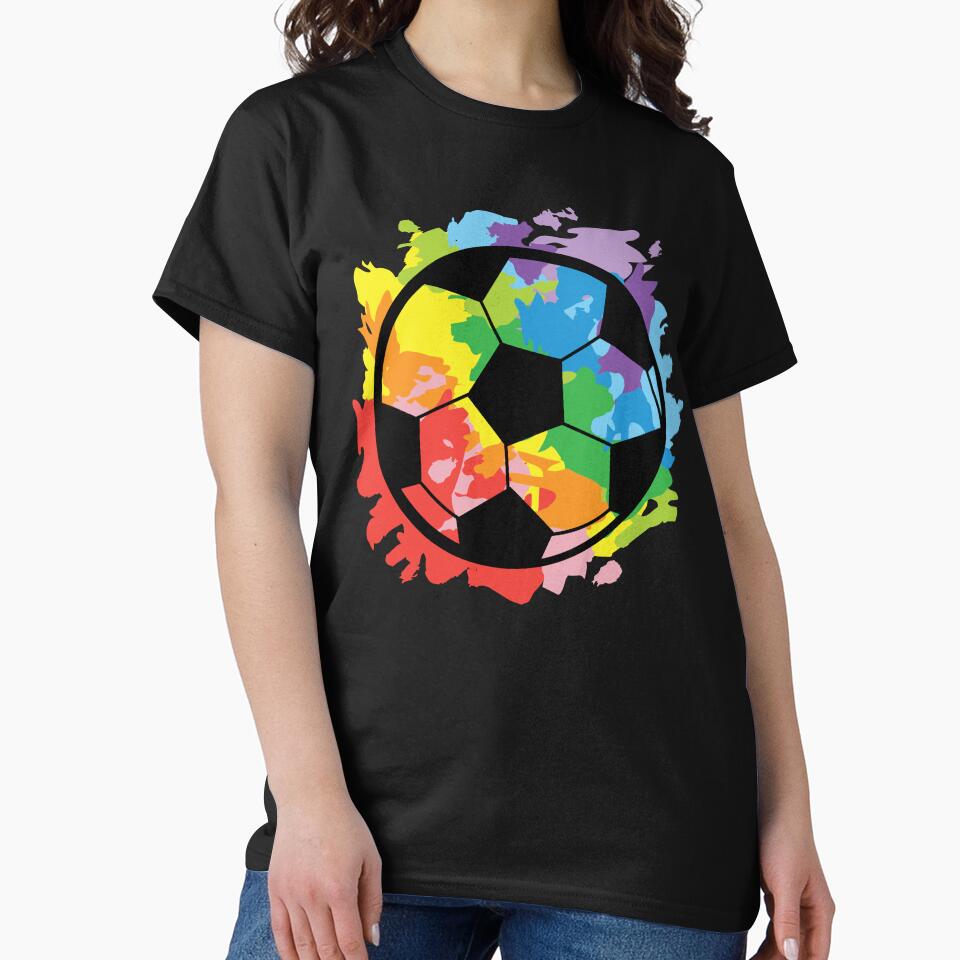 Pride Month rainbow LGBTQIA colorful rainbow splatter soccer ball by Jdawnink