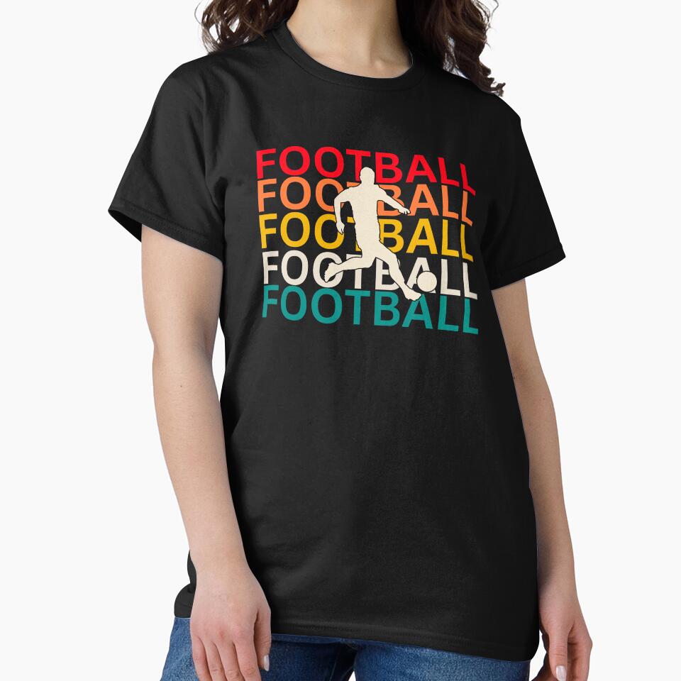 Vintage Football Player Typography | Retro Soccer Lover Graphic Design by Rush2Buy