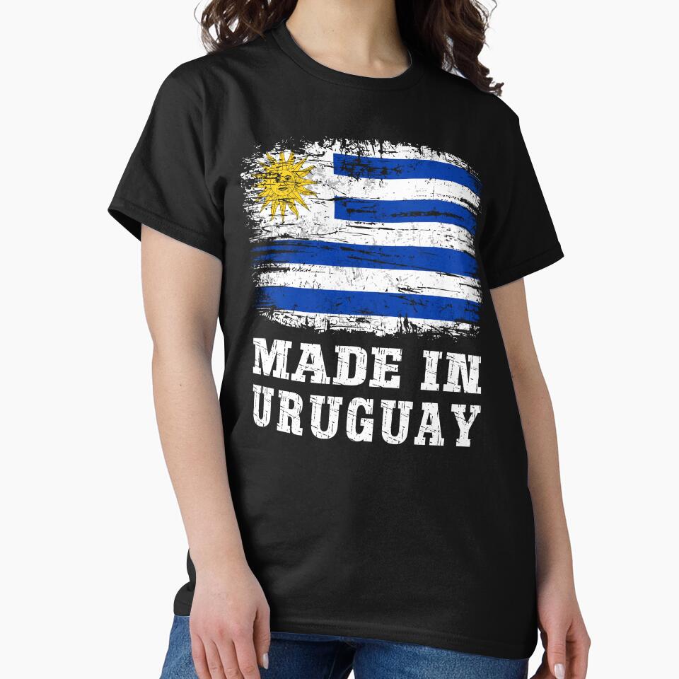 Made In Uruguay Vintage Distressed Flag Country Pride by Dmetalx Art Apparel