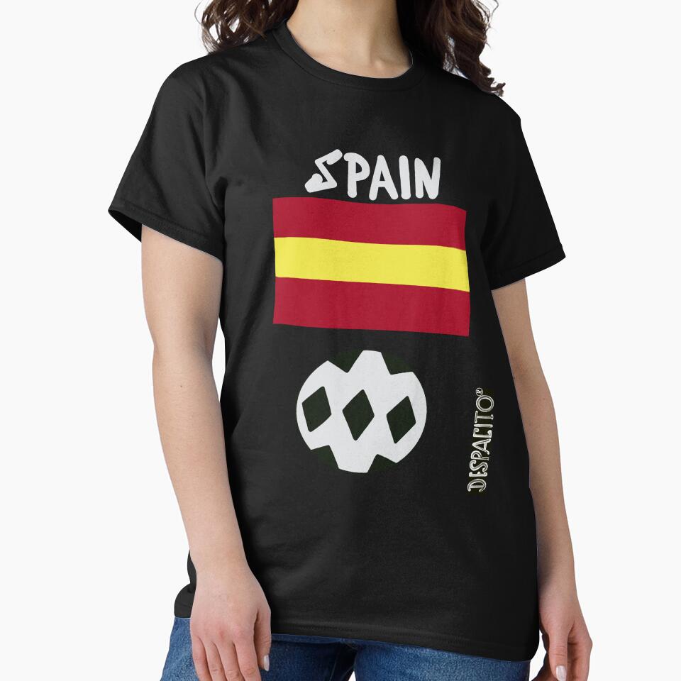 Despacito® Spain Flag Black White Ball Futbol Text by DespacitoBrand