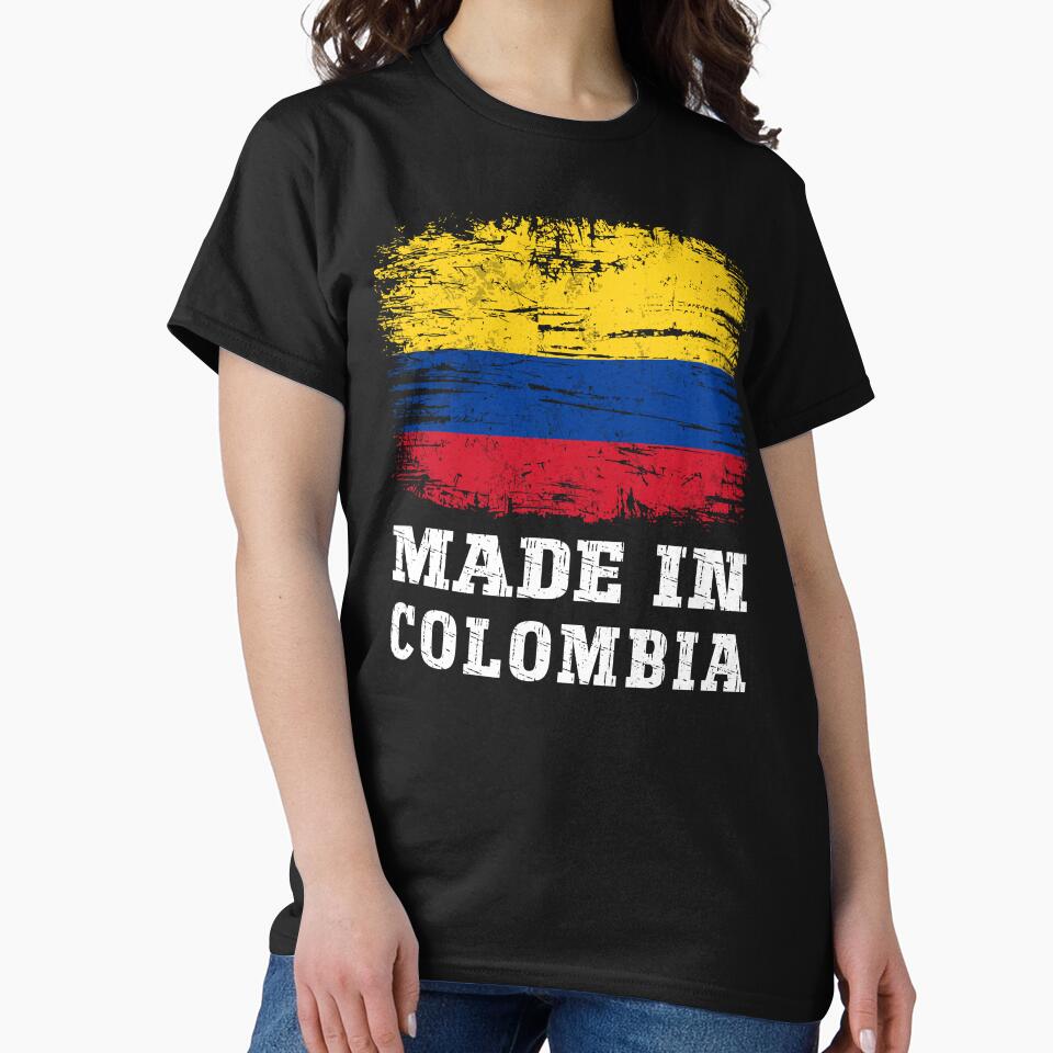 Vintage Made in Colombia Distressed Colombian Flag by Dmetalx Art Apparel