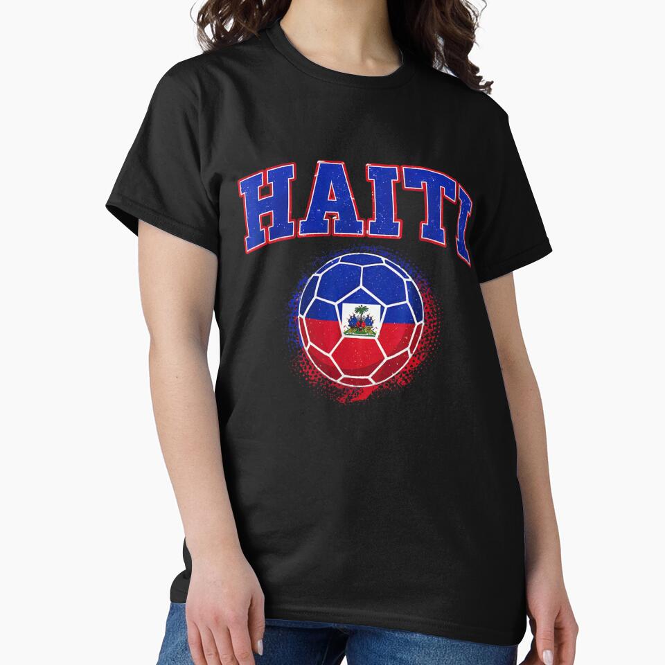 Haiti Soccer Football Team National Flag Spirit Distressed Sports Graphic Print by Capisedo