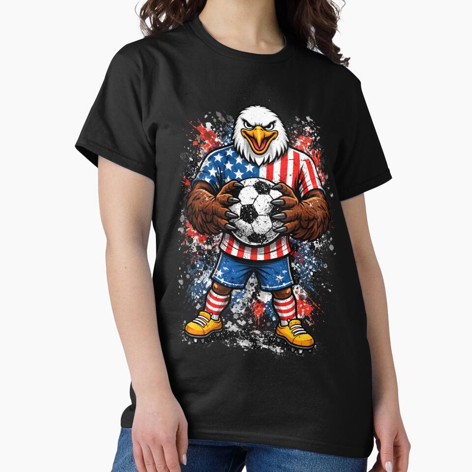 USA Eagle Soccer Mascot Player Patriotic Grunge Sports Eagle by MuniraWearify