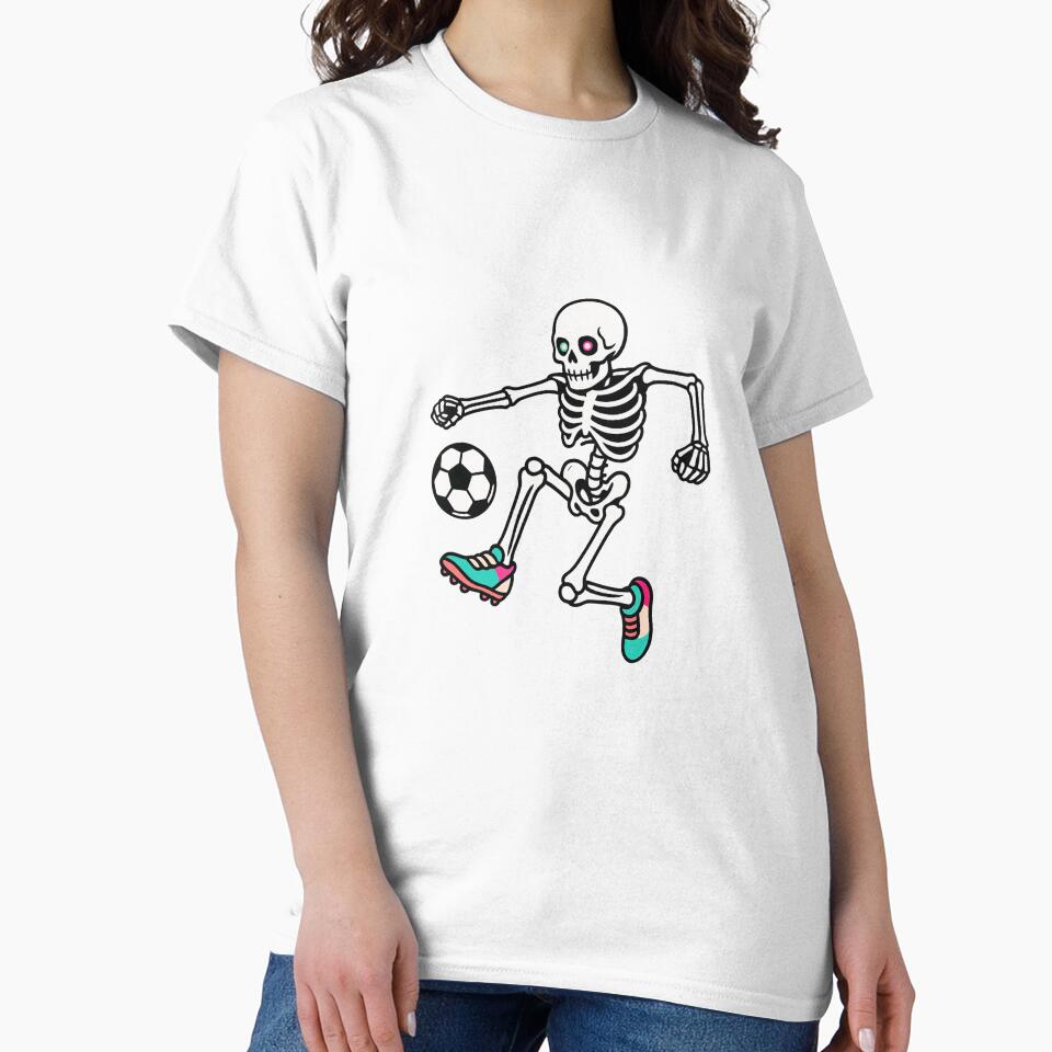 Skull Striker Mid-Kick – Colorful Skeleton Football Art by ColorSplash123