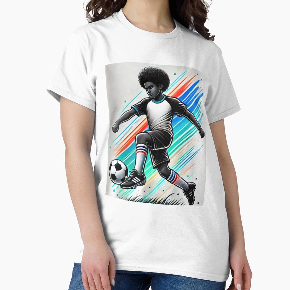 Boy playing Soccer, vintage by NorfolkHouseLLC