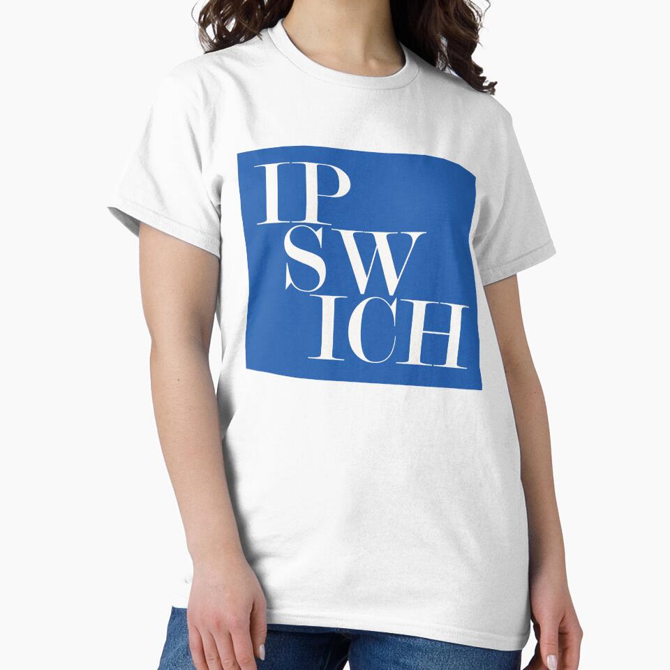 Ipswich UK Town Typography Minimalist Patriotic Travel Souvenir by kakarikihill