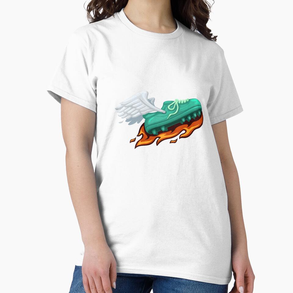 Soccer Shoes Fire with Fly Wing Mascot Logo Symbol cartoon illustration by aryoyo