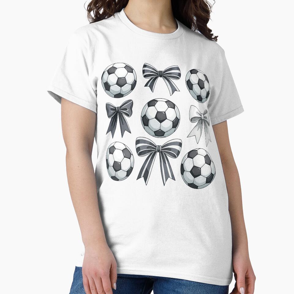 Soccer Balls and Black Bows Pattern Design by ArtfulWeave