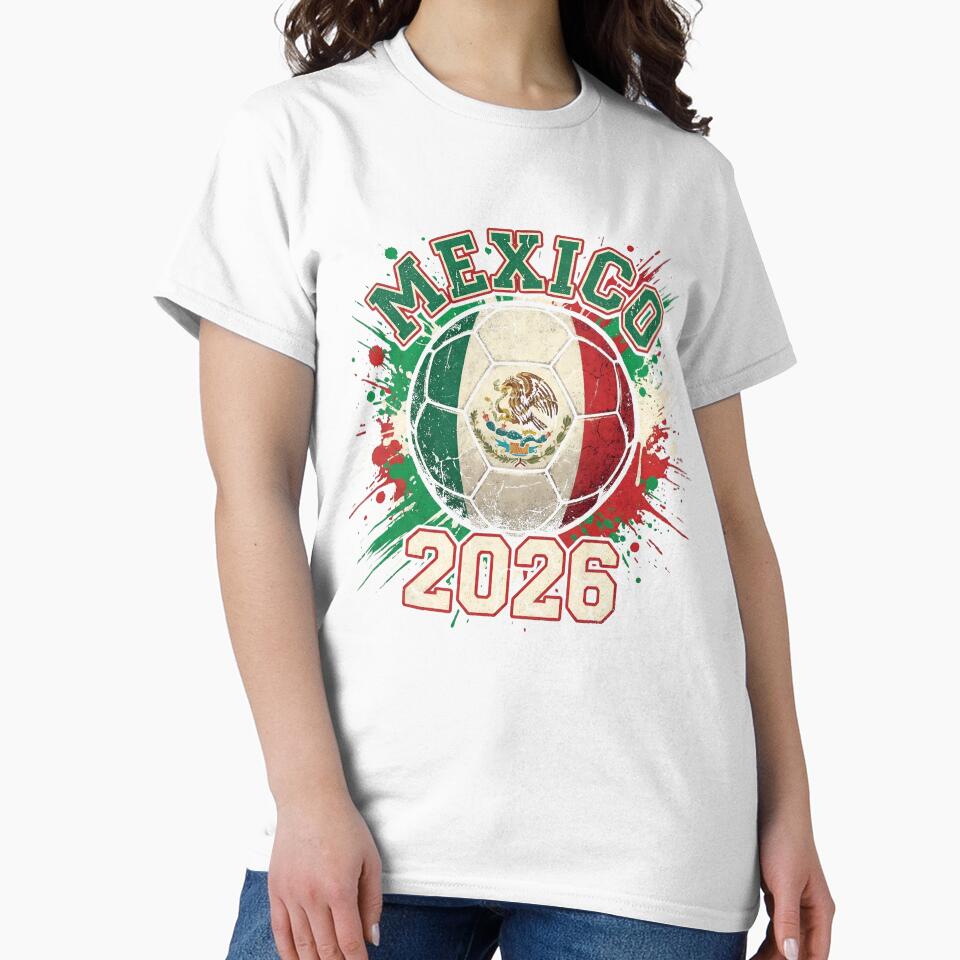 Mexico 2026 Soccer - Paint Splash Flag Ball & Aztec Eagle Art by Imaginationbeyond