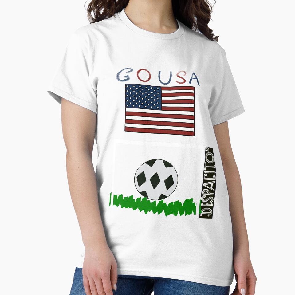 Despacito® Official Distressed Text Go USA Flag Soccer Ball by lovemedespacito