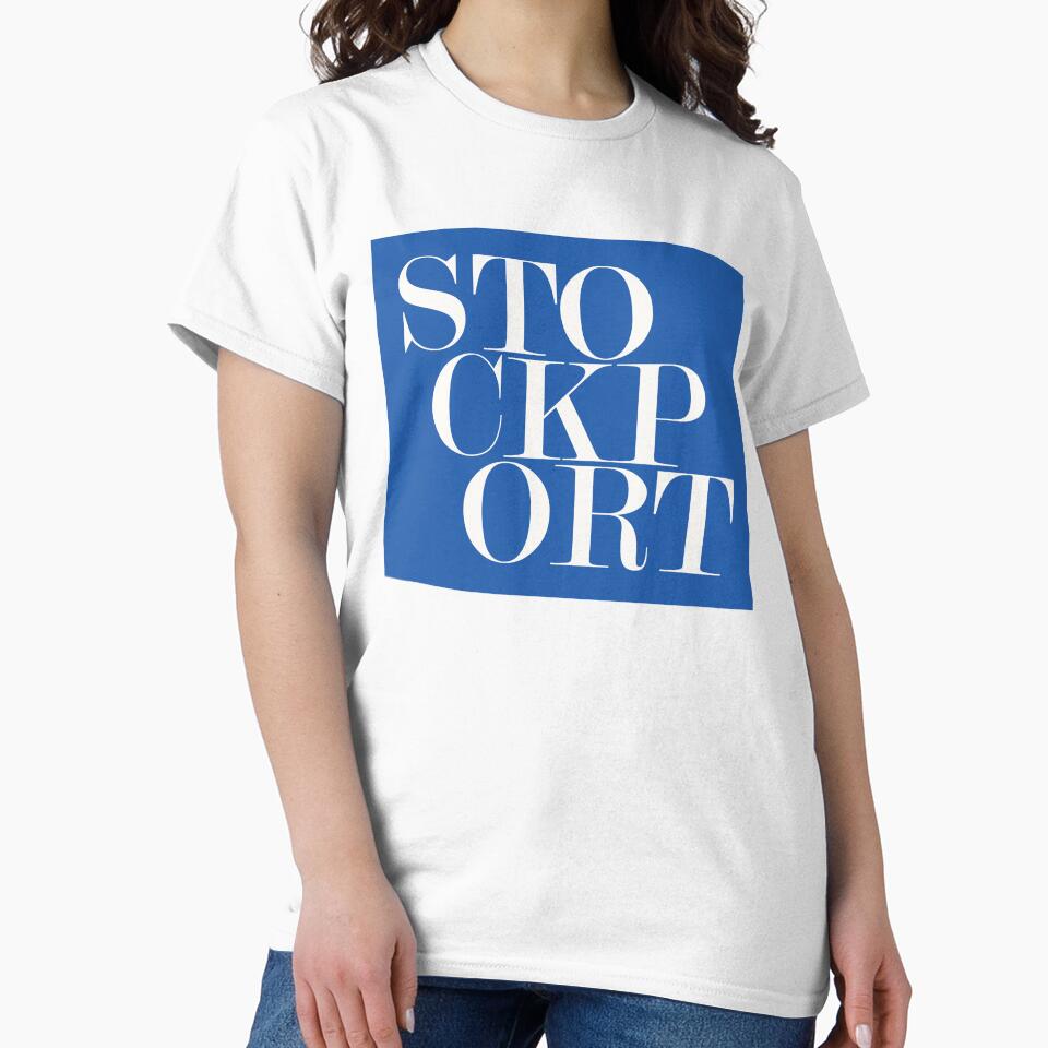 Stockport UK City Typography Minimalist Patriotic Travel Souvenir by kakarikihill