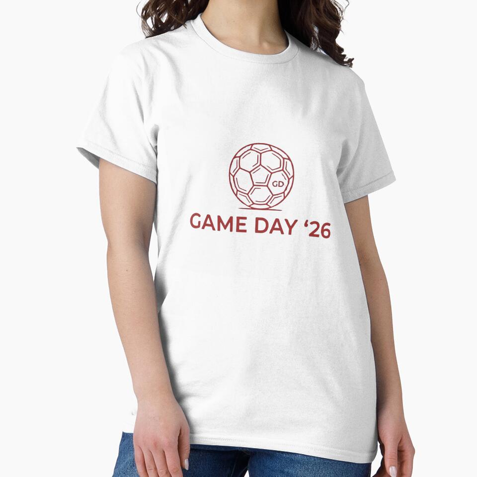 Minimalist Soccer Ball Line Art – Game Day Red & Black T-Shirt Design by mouad-ouzzine