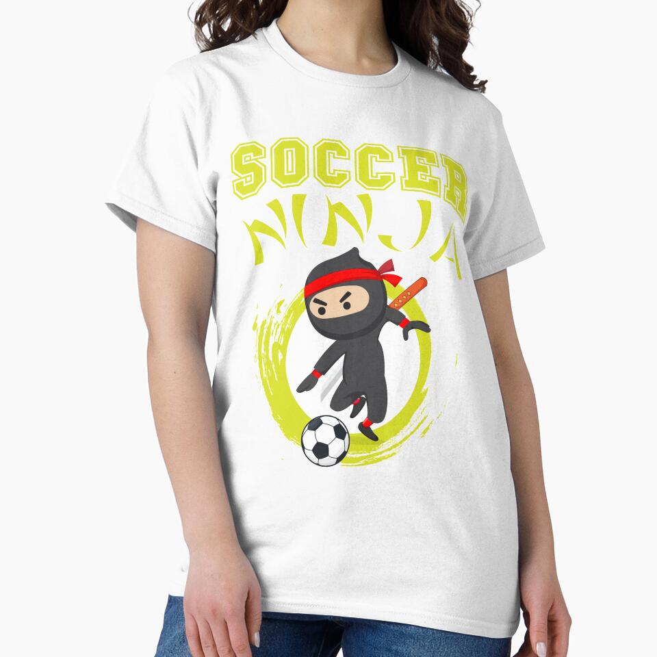 Funny Soccer Ninja Player Cute Foot-ball Game Grunge Design for Kids by WhiteTears