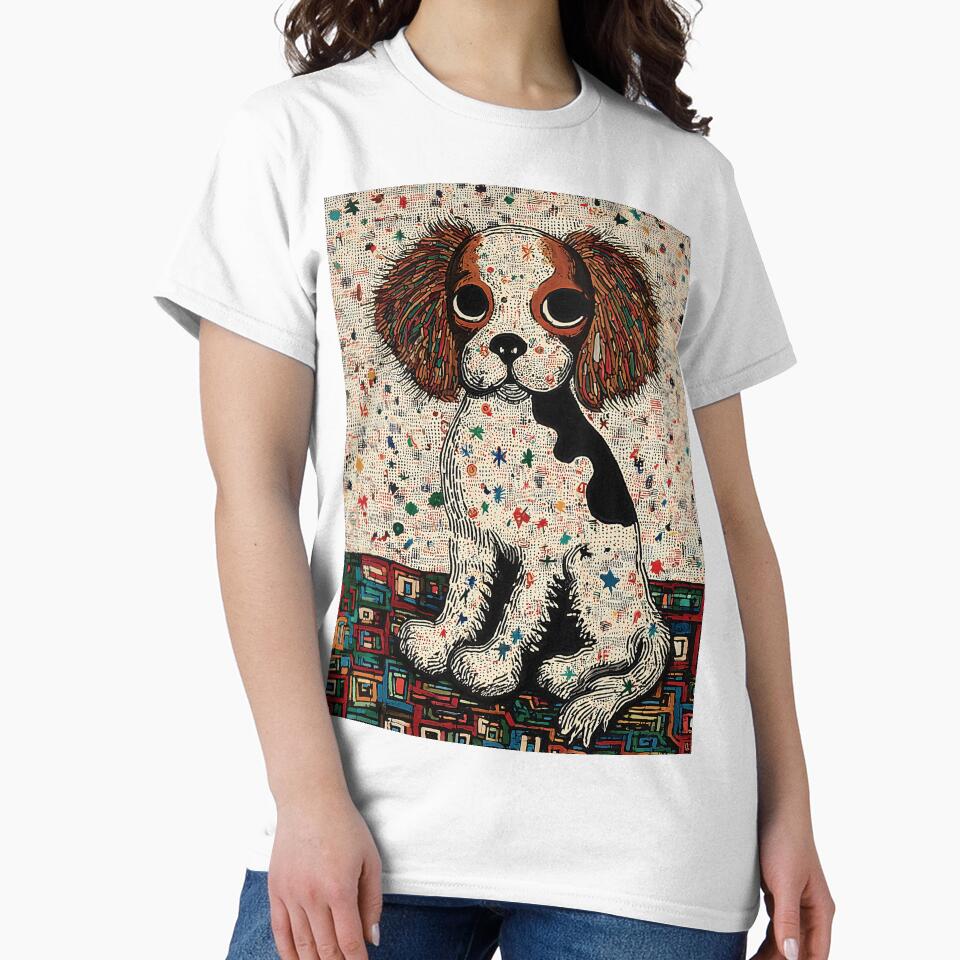Colorful Cavalier King Charles Spaniel Dog with Large Eyes by lautir