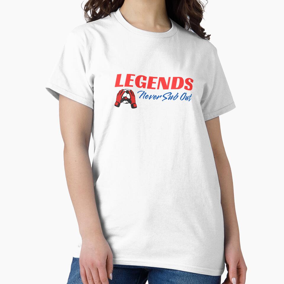 Soccer Goalie Legends Never Sub Out Typography by LoudVictory