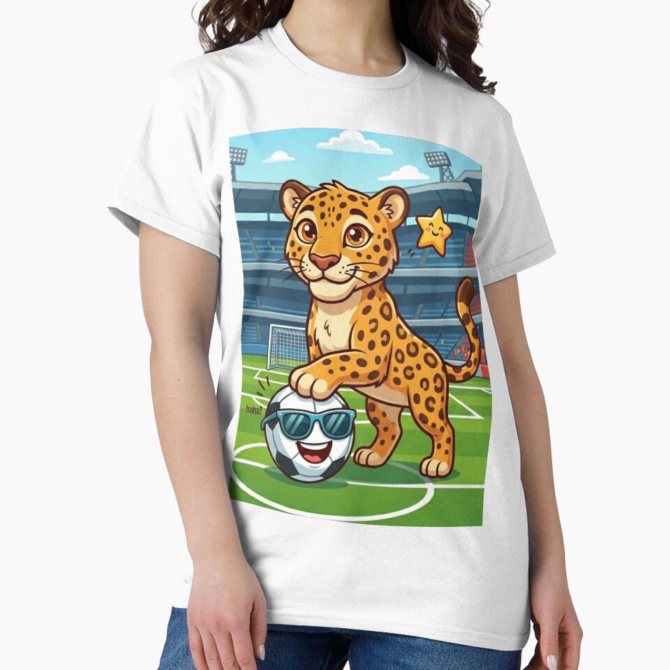 ​Cute Jaguar Soccer Mascot with Funny Cool Football by NadinGerasi