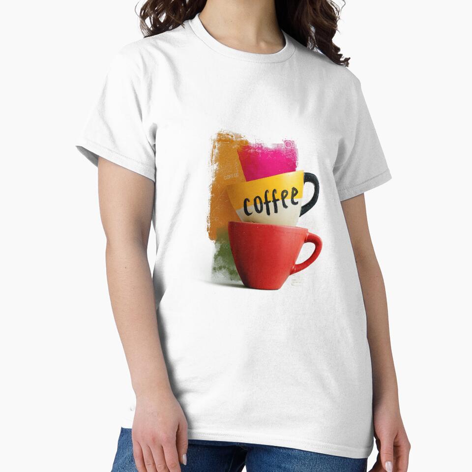 Vibrant Coffee Cups – Artistic Coffee Lover Design by helgekerler