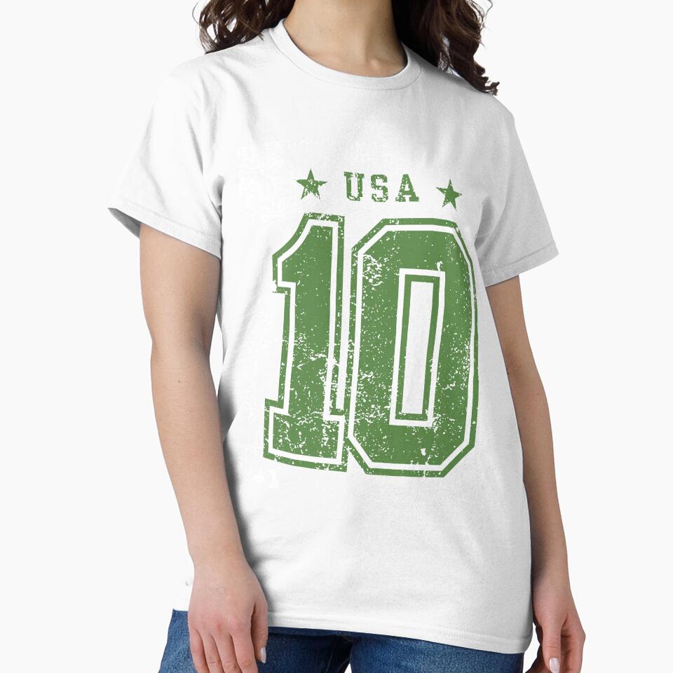 USA 10 Jersey Number Distressed Army Green by Tamawy