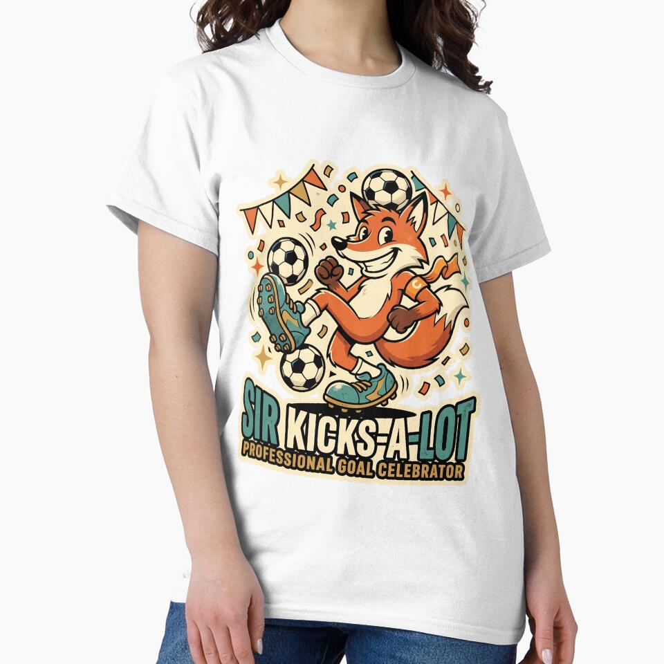 Sir Kicks-A-Lot – Professional Goal Celebrator Retro Soccer Fox Mascot by DesignDoodleArt