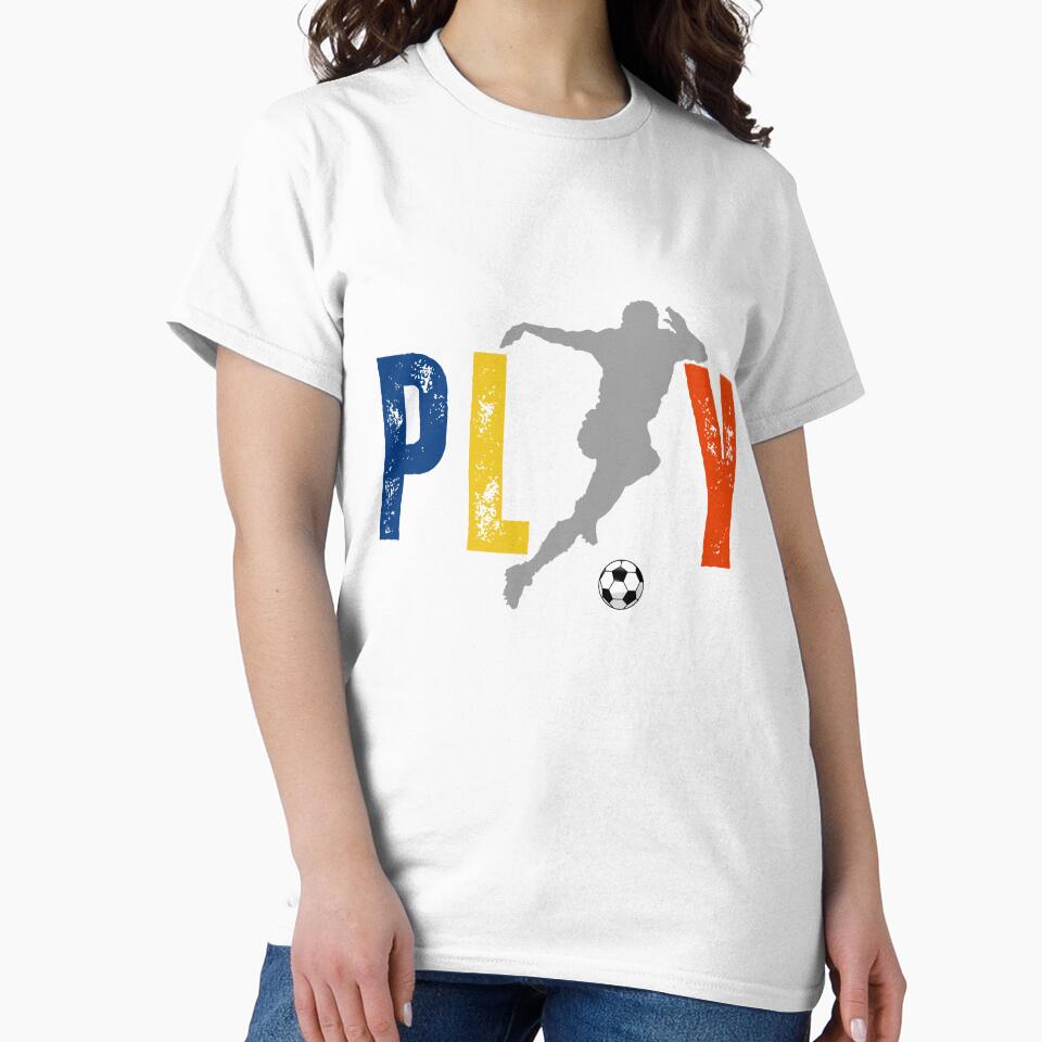 Play Soccer – Colorful Sports Typography with Football Icon – Grunge Style Design by MP-GRAPHIXS