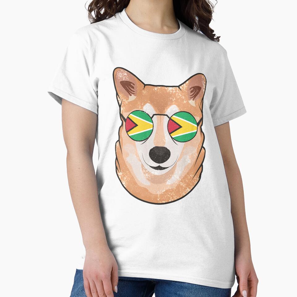 Vintage Patriotic Shiba Inu Guyanese Flag by feether-store