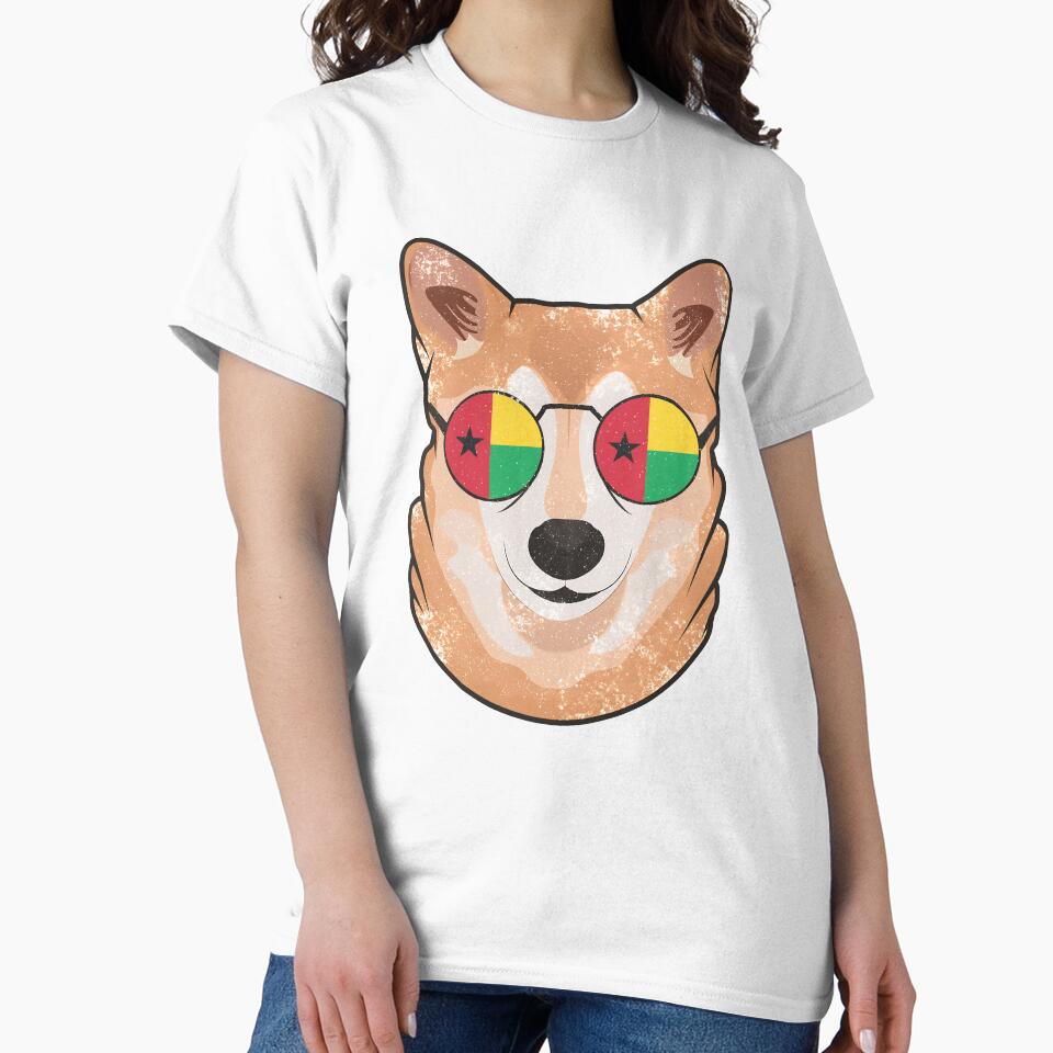 Vintage Patriotic Shiba Inu Bissau Guinean Flag by feether-store