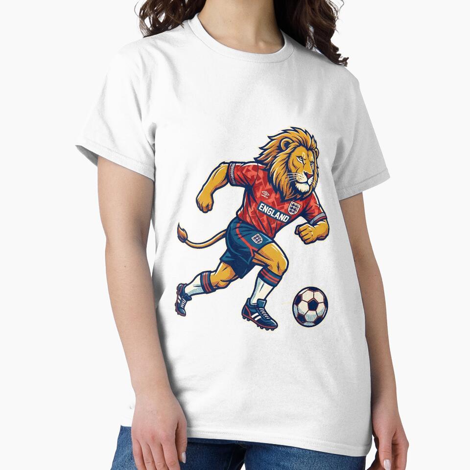 Retro 90s England Soccer Lion Graphic Art by Ink & Void Co.