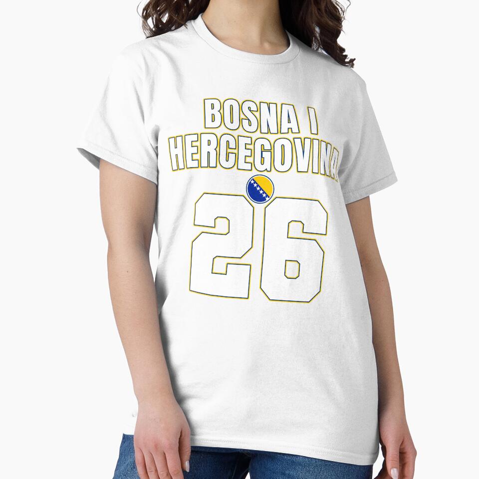 Bosnia 26 Football Shirt Style Design – Bosnia and Herzegovina Team Apparel by The Hairy Melon