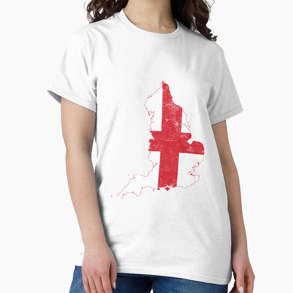 England Flag map tshirt distressed vintage by farhanhafeez