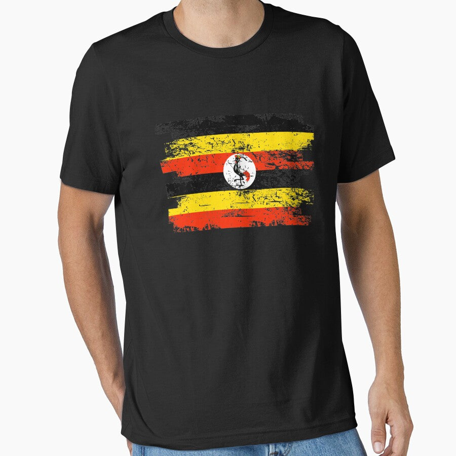 Uganda Shirt Gift Country Flag Patriotic Travel Africa Light by threadsmonkey