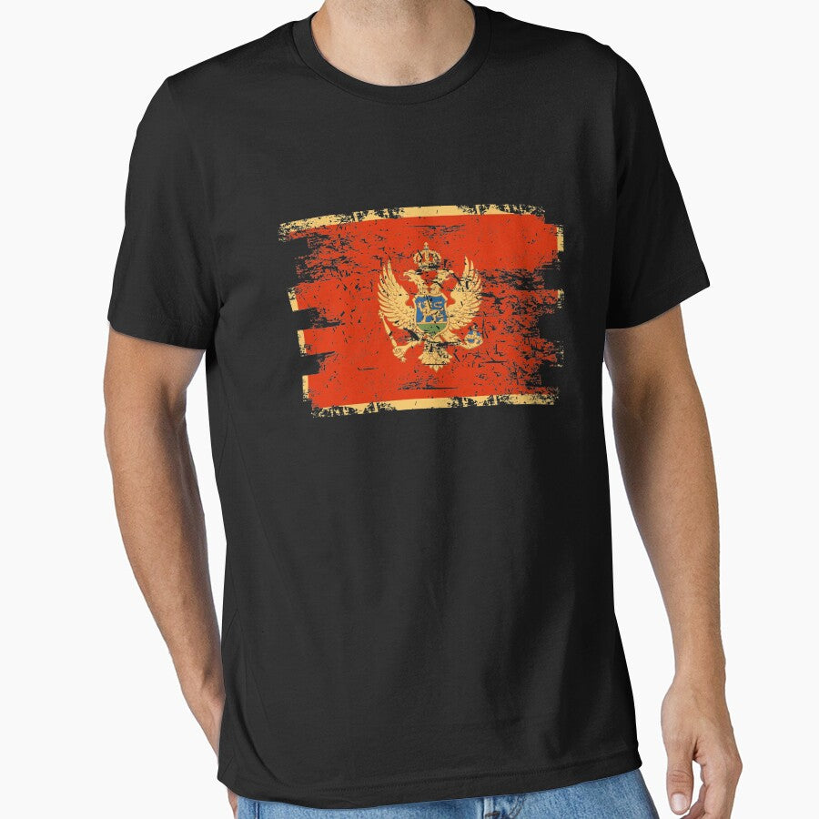 Montenegro Gift Country Flag Patriotic Travel Shirt Europe Light by threadsmonkey