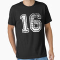 Sport Team Jersey 16 T Shirt Football Soccer Baseball Hockey Basketball Sixteen 16 016 Number by arcadetoystore