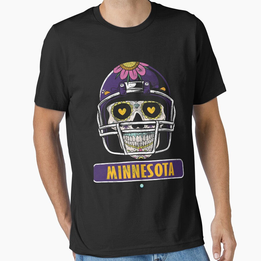 American Football - Minnesota Skull Football Gift by woormle