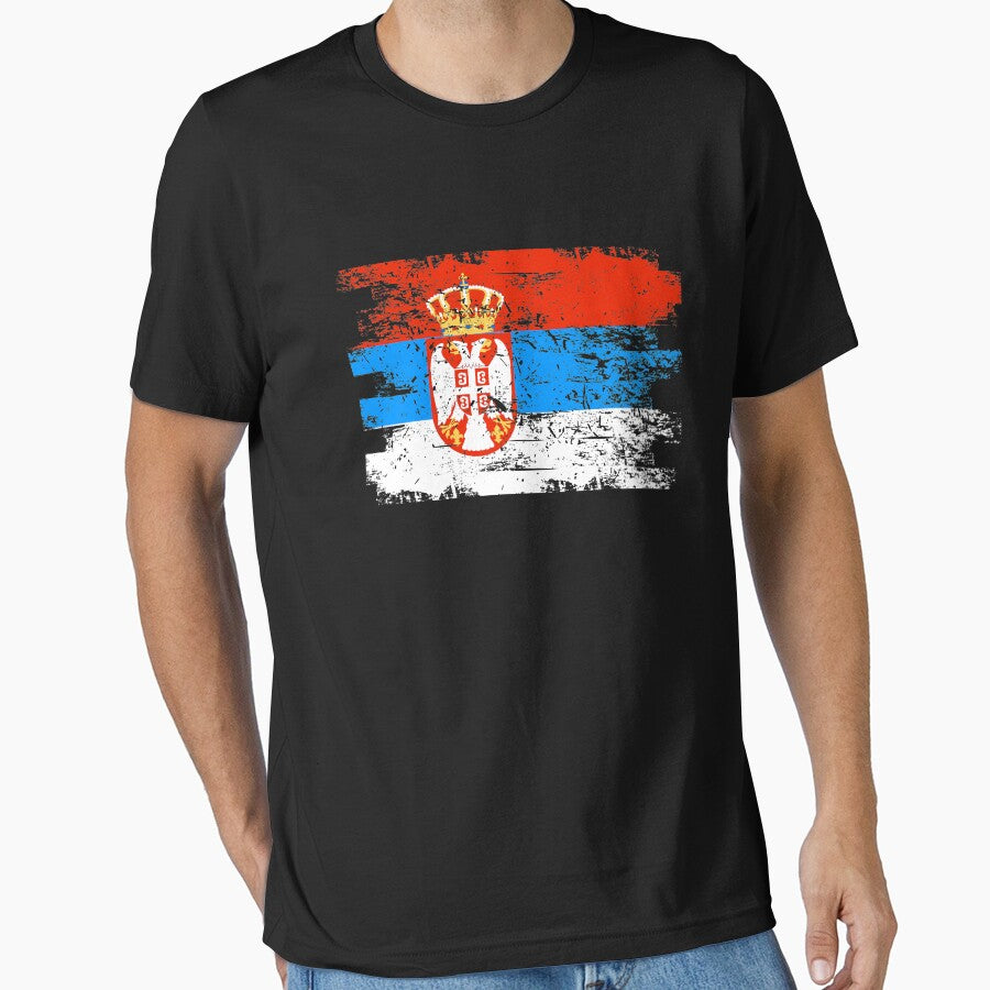Serbia Gift Country Flag Patriotic Travel Shirt Europe Light by threadsmonkey