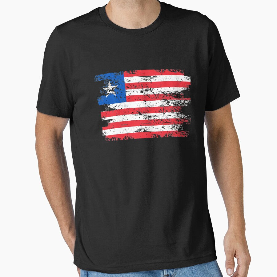 Liberia Shirt Gift Country Flag Patriotic Travel Africa Light by threadsmonkey