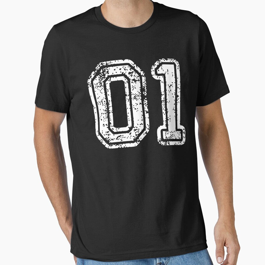 Sport Team Jersey 01 T Shirt Football Soccer Baseball Hockey Basketball One 1 01 Number by arcadetoystore