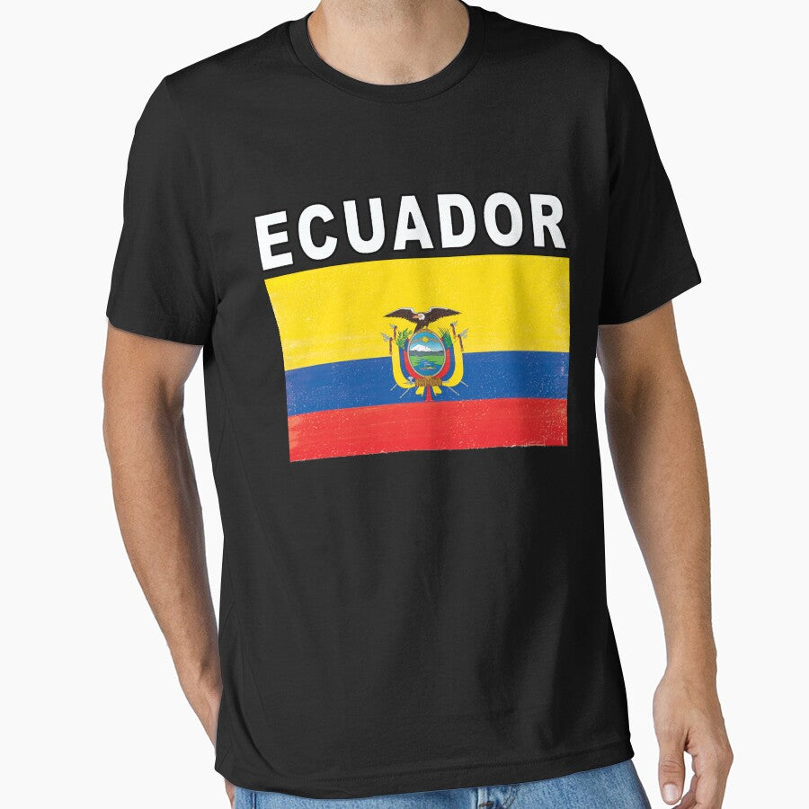 Ecuador Distressed Flag Retro Soccer Design by merchhost