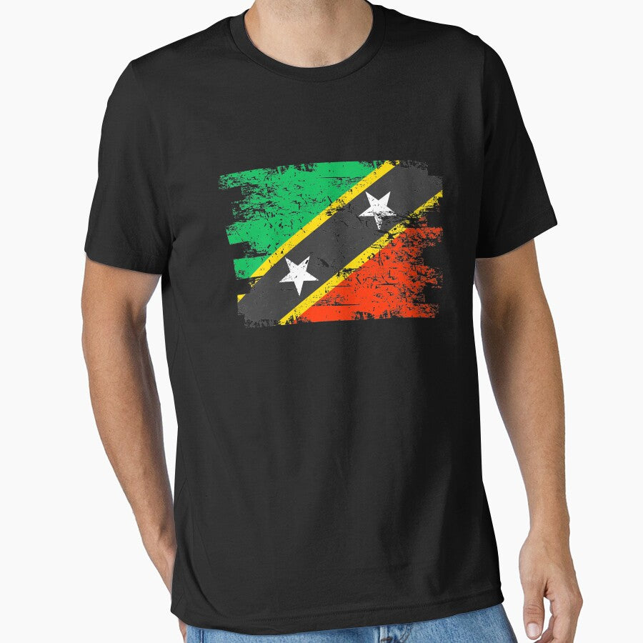 Saint Kitts Nevis Flag Gift Country Patriotic Travel Shirt Americas Light by threadsmonkey