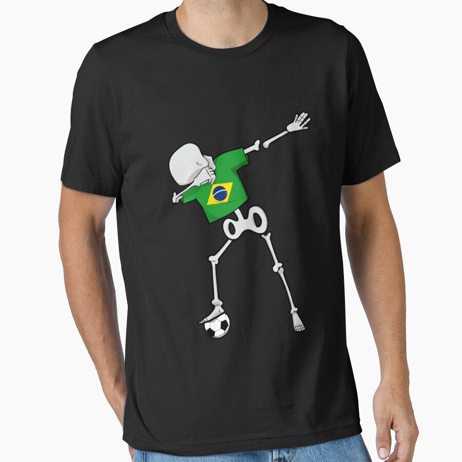 Dabbing Soccer Football Skeleton Brazil by melsens