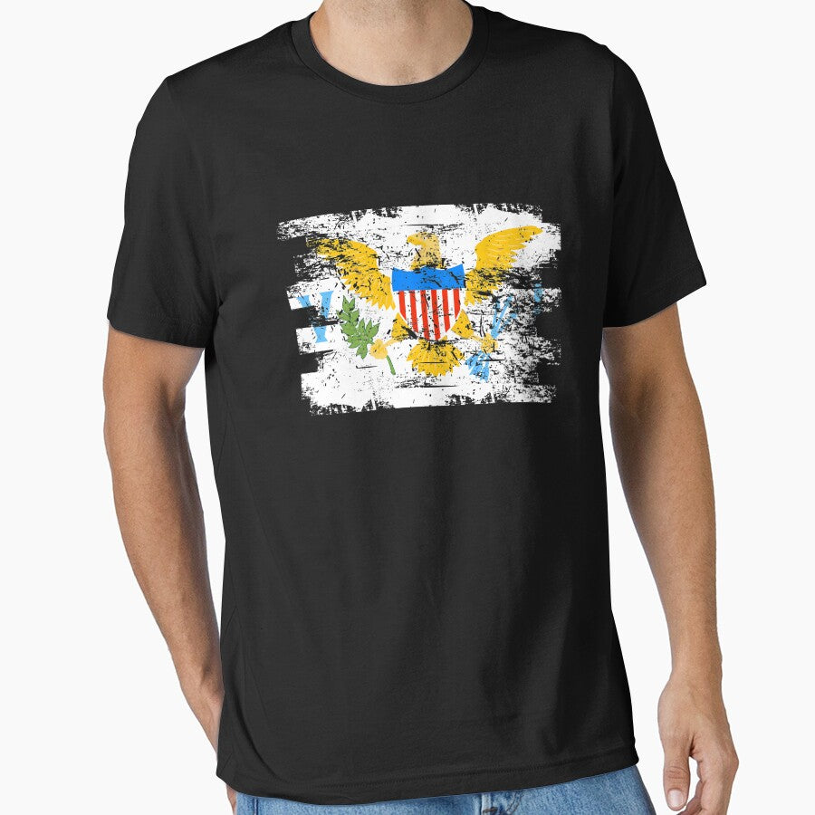 US Virgin Islands Flag Gift Country Patriotic Travel Shirt Americas Light by threadsmonkey