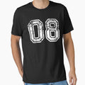 Sport Team Jersey 08 T Shirt Football Soccer Baseball Hockey Basketball Eight 8 08 Number by arcadetoystore