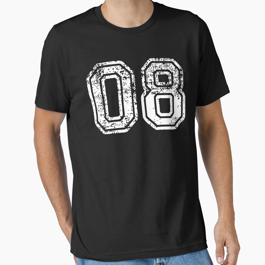 Sport Team Jersey 08 T Shirt Football Soccer Baseball Hockey Basketball Eight 8 08 Number by arcadetoystore