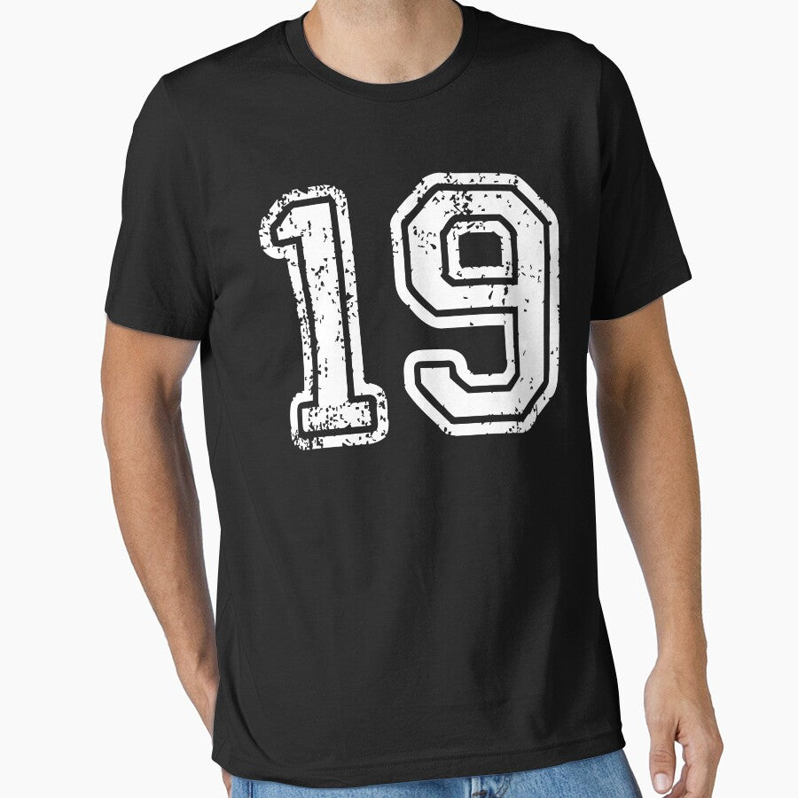 Sport Team Jersey 19 T Shirt Football Soccer Baseball Hockey Basketball Nineteen 19 019 Number by arcadetoystore
