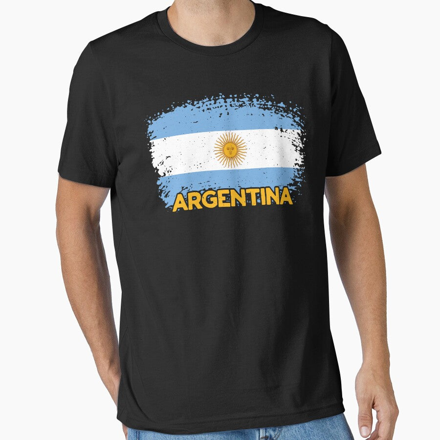 Vintage Argentina Argentinian Flag Pride Soccer Football  jersey by Teeinno