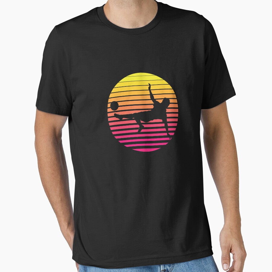 Vintage soccer player retro sunset shirt by StairheadStore