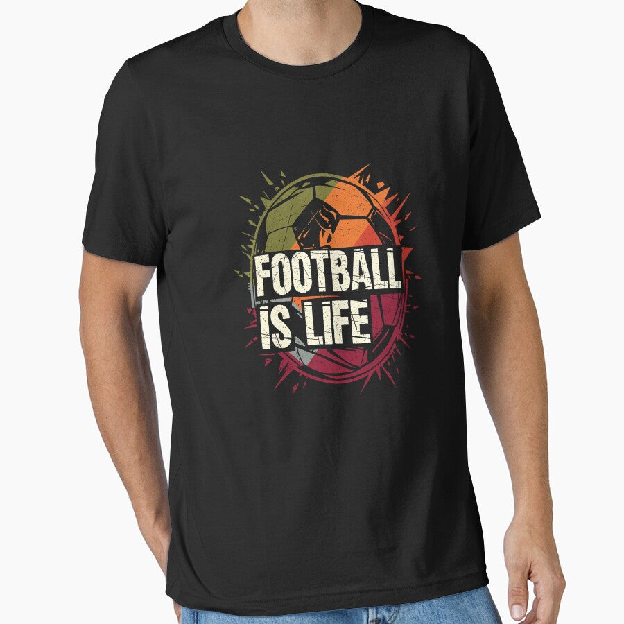 Football Is Life – Grunge Vintage Soccer Ball Graphic Design by Dhakagallere