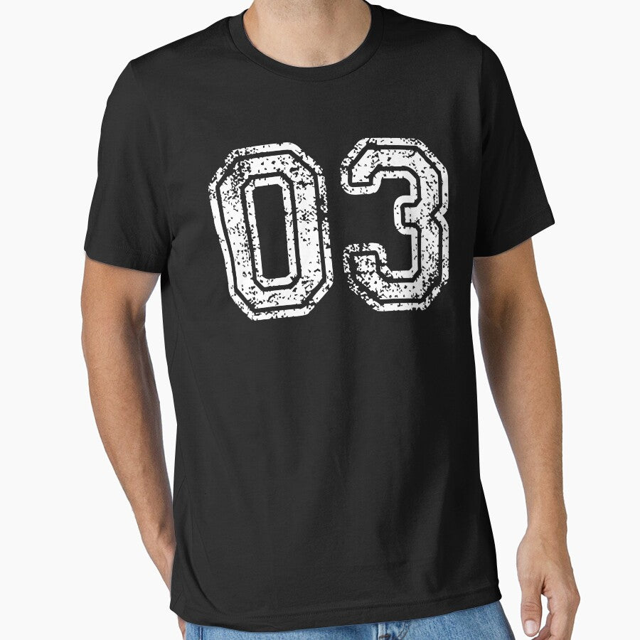 Sport Team Jersey 03 T Shirt Football Soccer Baseball Hockey Basketball three 3 03 Number by arcadetoystore