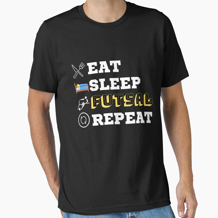 Soccer Shirt Designs Eat Sleep Futsal Repeat For Team by AMINE  ★★★★★