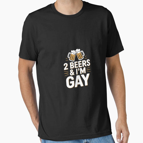 2 Beers & I'm Gay Beer Drinking Quote Sayings LGBTQ by BeetleMalon