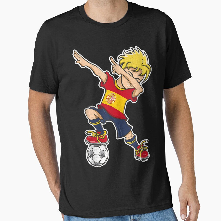 Spain Soccer Jersey Dabbing Boy Spanish Flag by BryanBencomo